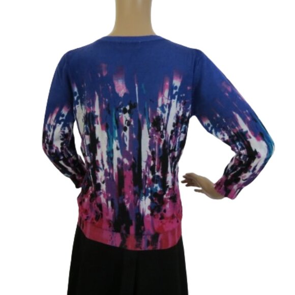 Joseph A. Vibrant 3/4 Sleeve Artistic Cardigan - Picture 5 of 7